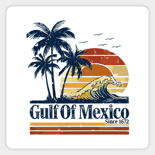 Gulf of Mexico Since 1672 Retro Vintage Beach Magnet